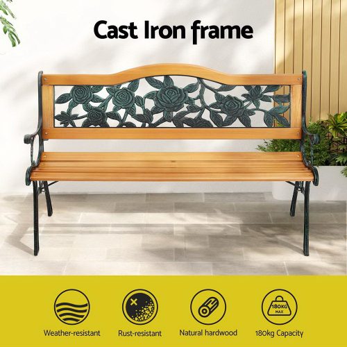 heavy-duty garden bench 126cm