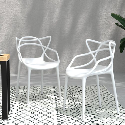 outdoor dining chair set white