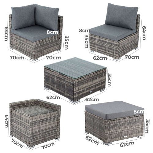 outdoor modular couch black
