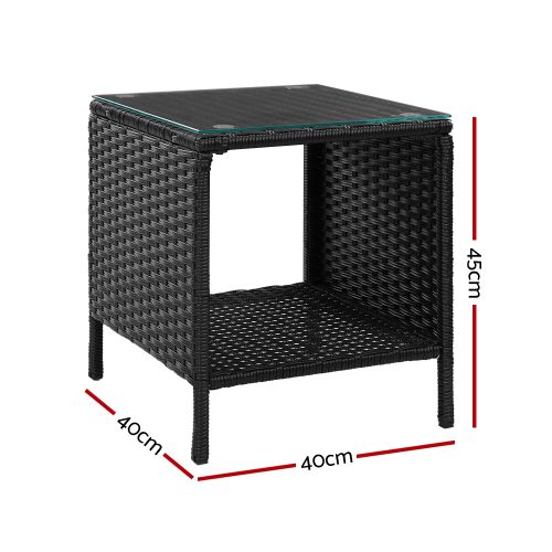 outdoor rattan side table