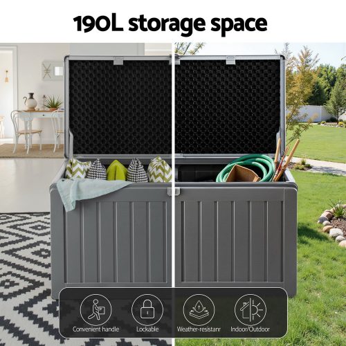 outdoor storage bench black