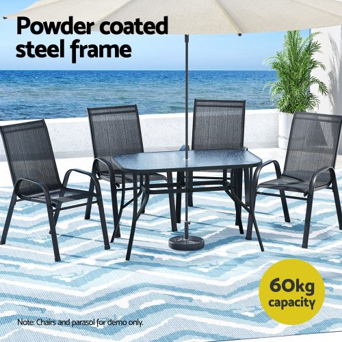 patio table with parasol hole