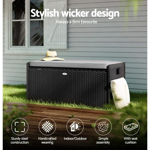 rattan storage box bench