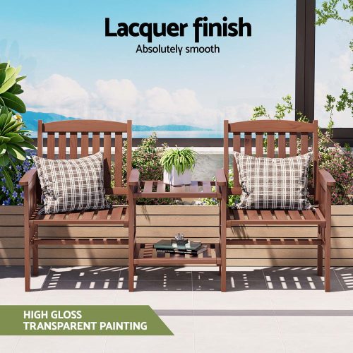rustic brown bench outdoor