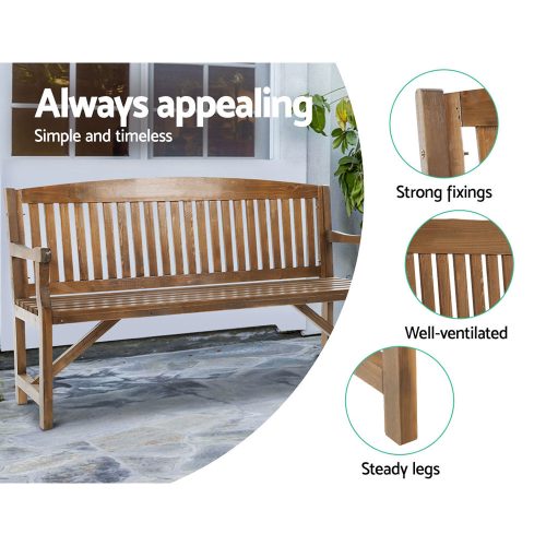 rustic garden bench natural
