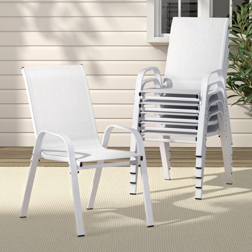stackable patio chairs white