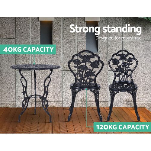 stylish garden bistro set black