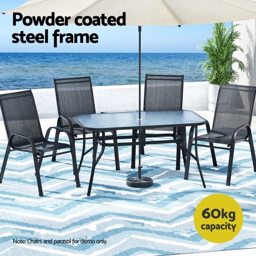 tempered glass garden table