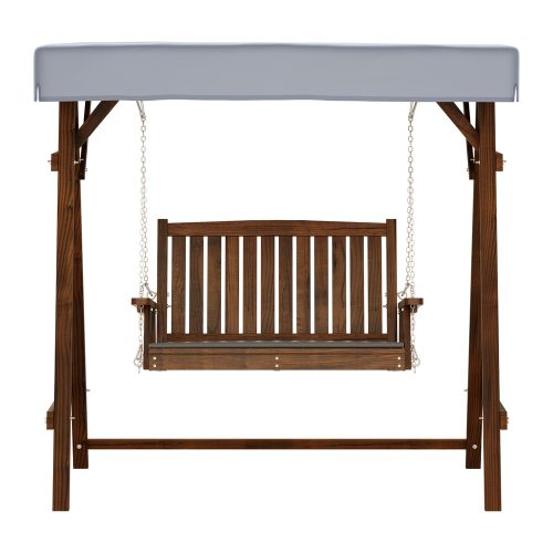 timber swing chair with cushion