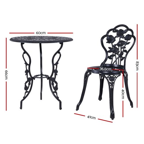 vintage style bistro set black