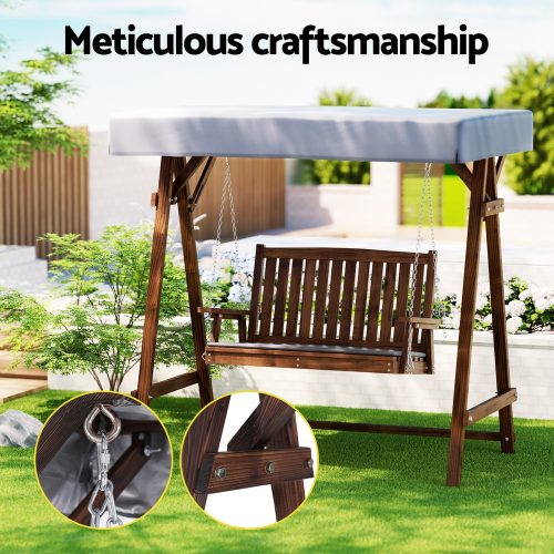 weather-resistant wooden swing