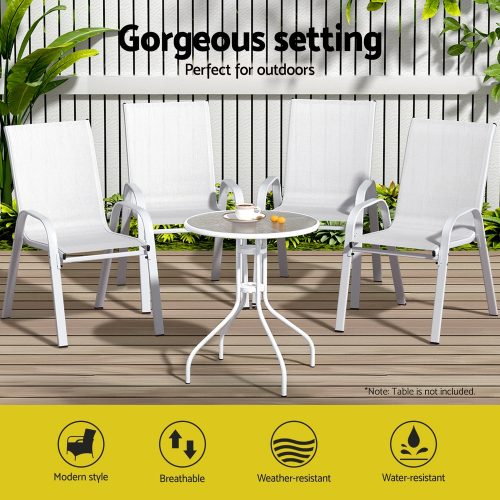 white garden dining chairs