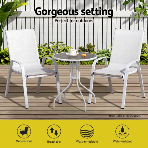 white garden dining chairs