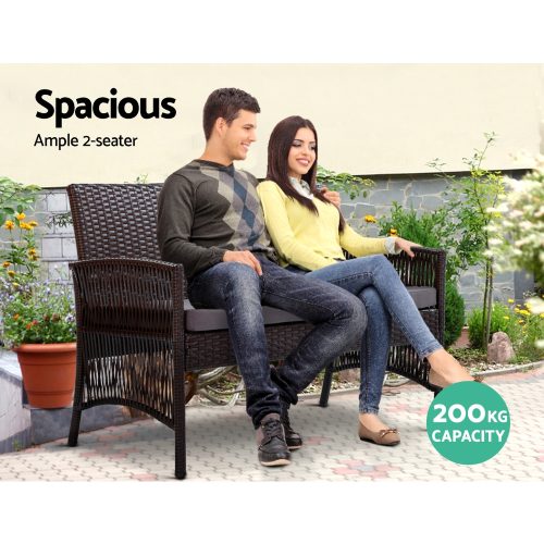 wicker harp chair patio set