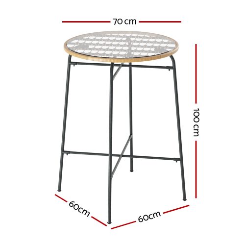 wicker patio bar table