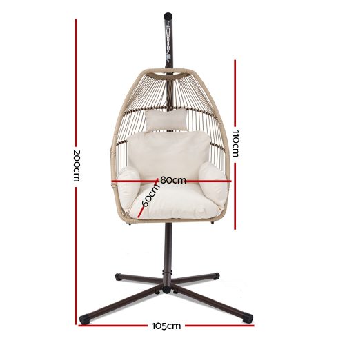 wicker pod swing chair