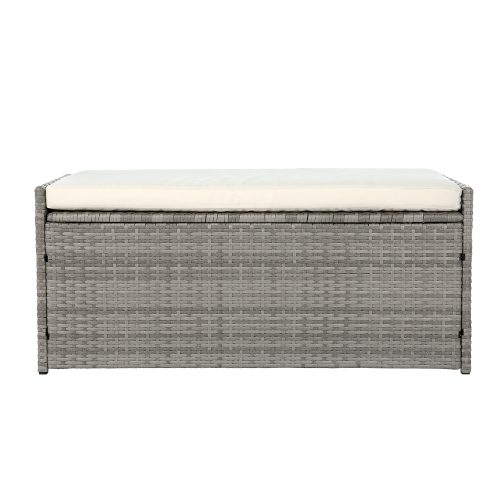 wicker storage box grey
